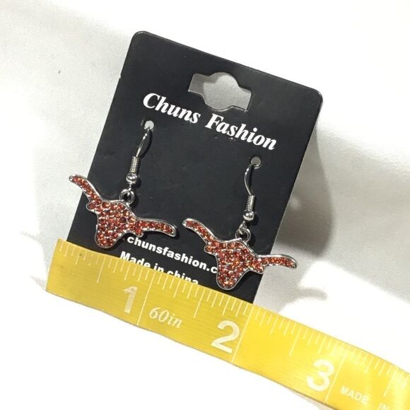 Embellished Crystal Bull Earrings (UC3) - Picture 5 of 5